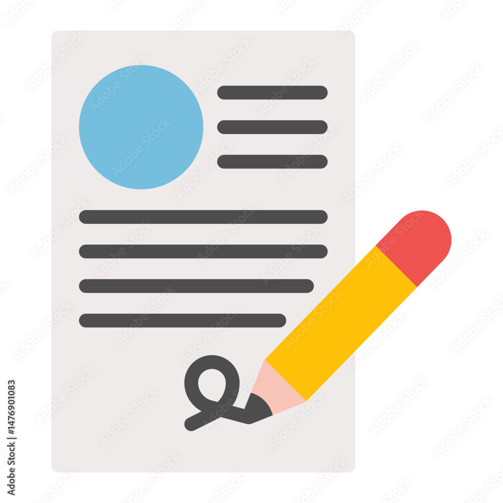 Poster contract signing icon vector image. can be used for hiring process.