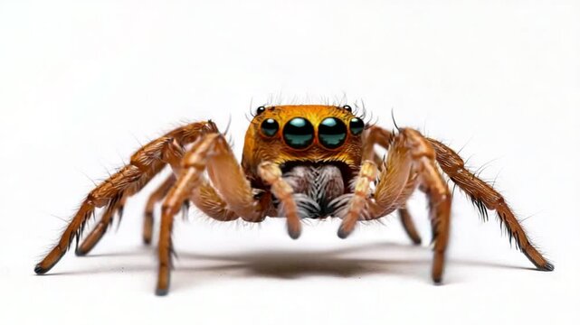 Macro Photography of an Orange Jumping Spider