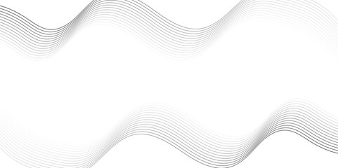 White wave curve lines banner background design. Abstract soft wave lines dynamic flowing gray light isolated background. Vector Illustration of the gray pattern of lines. Black stripes on white .