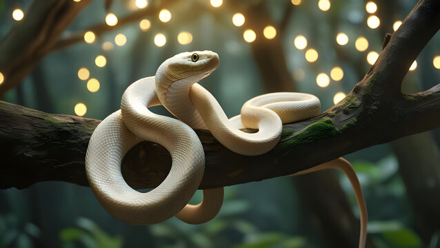 beautiful white Burmese python 