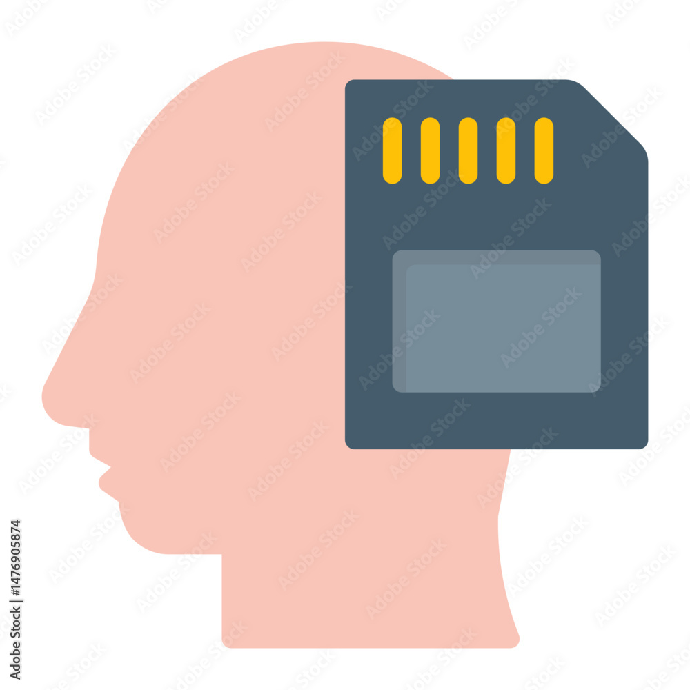 Aufkleber memory icon vector image. can be used for adhd.