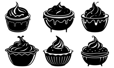 Custard silhouette vector