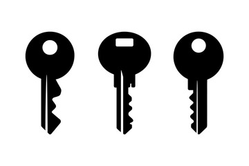 Three black keys security access lock unlock vector