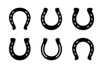 Horseshoe vector set lucky charm design elements