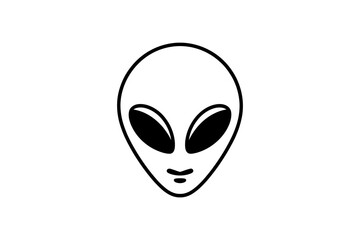 Alien head drawing extraterrestrial being outline