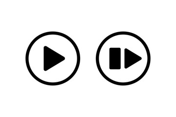 Play pause button vector icon media player symbol