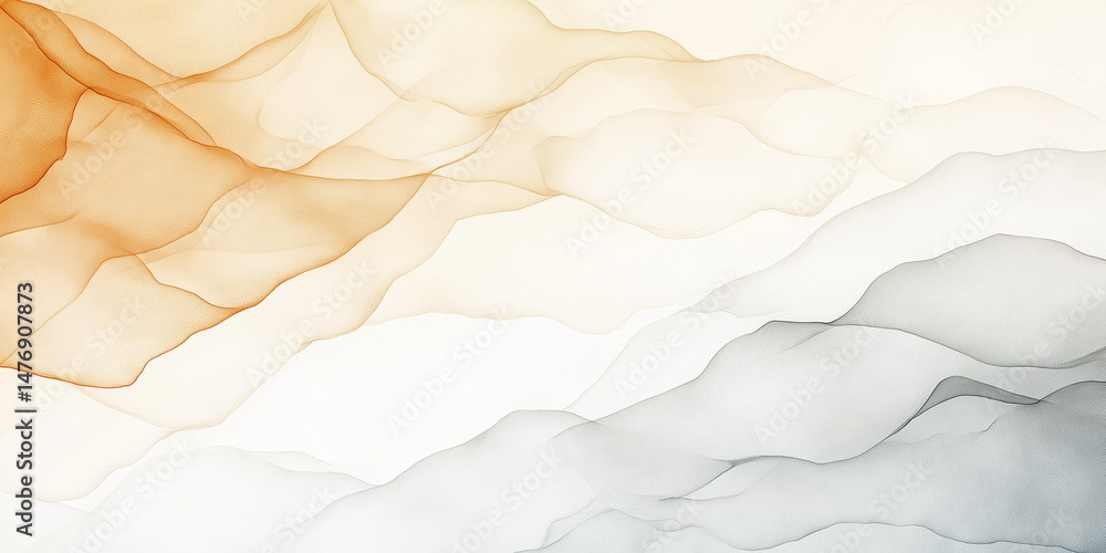 Poster abstract artwork representing elegant fluid shapes and flowing lines with gradient colors for artist