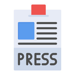 Press Badge icon vector image. Can be used for Press Freedom Day.