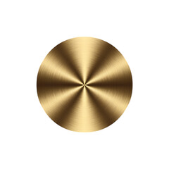Golden Metallic Circle Isolated on Transparent Background. Golden Metallic Circle PNG.