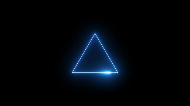 Abstract background with neon triangles Abstract glowing Cyan triangle line moving animation Seamless loop Seamless loop projection show video  - Powered by Adobe