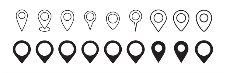Location icon.  Modern map markers . Pin icon vector . Location icon. vector illustration Eps 10.