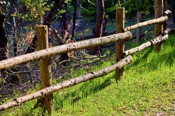  rural fence consisting of crossbars attached to vertical posts