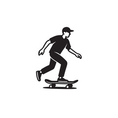 silhouette of a man with a skateboard