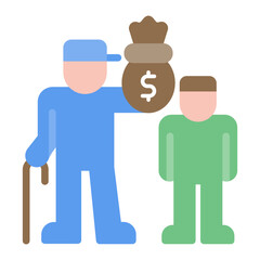 Handing Over icon vector image. Can be used for Inheritance.