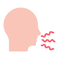 Hoarseness icon vector image. Can be used for Allergy Symptoms.