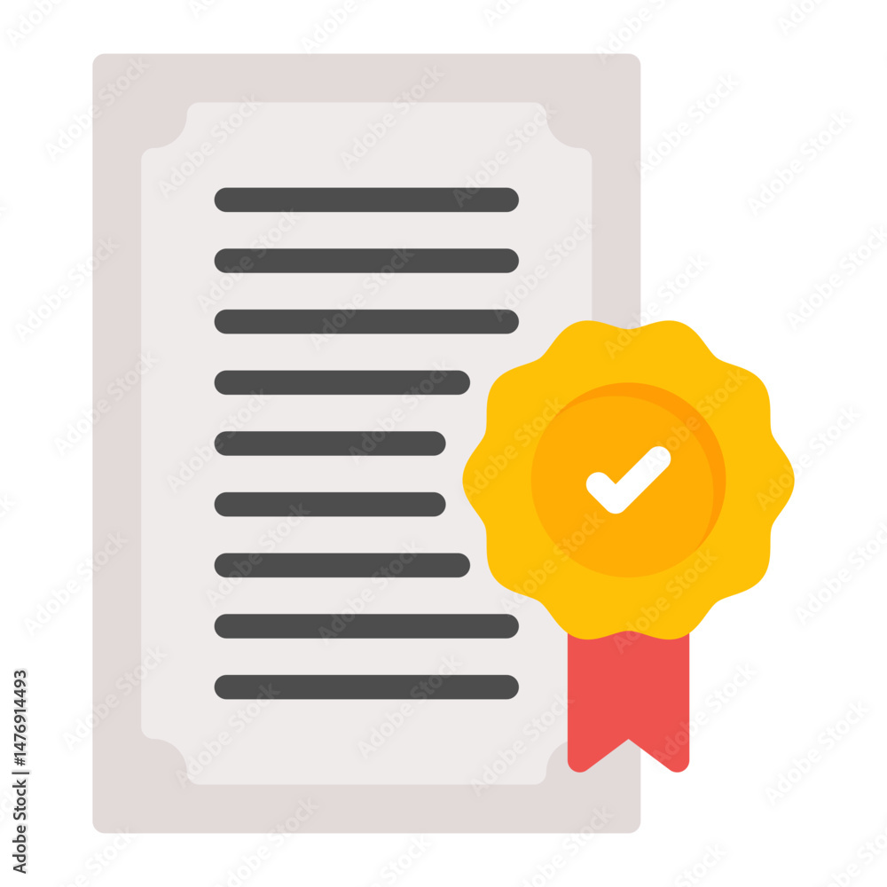 Poster certification icon vector image. can be used for compilance and regulation.