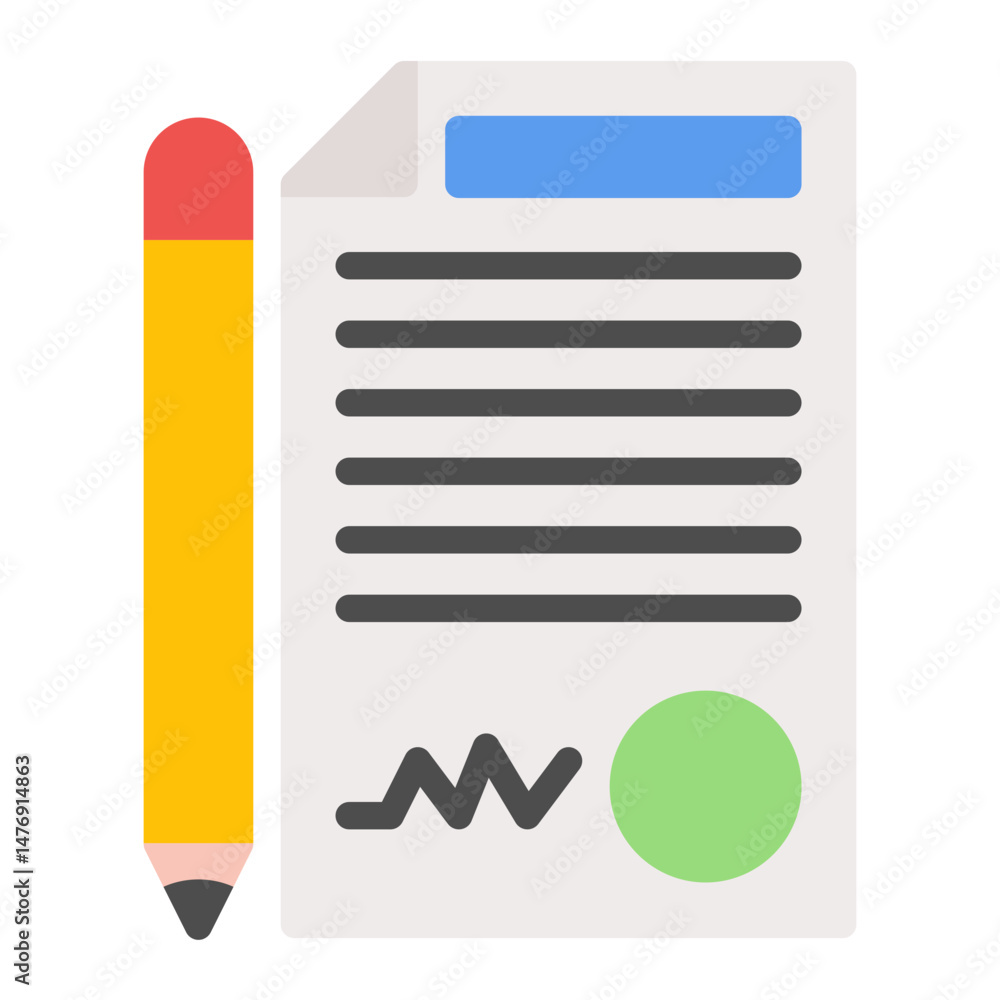 Poster contract icon vector image. can be used for compilance and regulation.