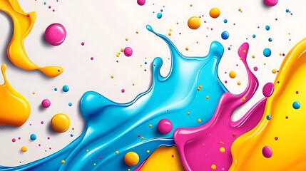 Colorful vector background with abstract shapes, waves, and bubbles on a white background, perfect for modern design projects and creative illustrations