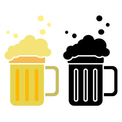 beer icon, simple flat style, illustration, logo sign symbol pictogram template, for ui or ux isolated on white for mobile app, editable