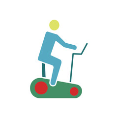 indoor bike icon, flat style pictogram icon for ui or ux mobile app, vector illustration logo symbol design, isolated on white
