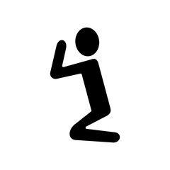 person apologizing icon, flat style pictogram icon for ui or ux mobile app, vector illustration logo symbol design, isolated on white