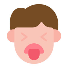 Disgusted icon vector image. Can be used for Human Emotions.