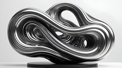 An abstract liquid metal sculpture with datamosh effects, warping and pixel stretching