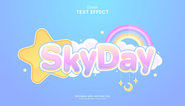 decorative star rainbow editable text effect design