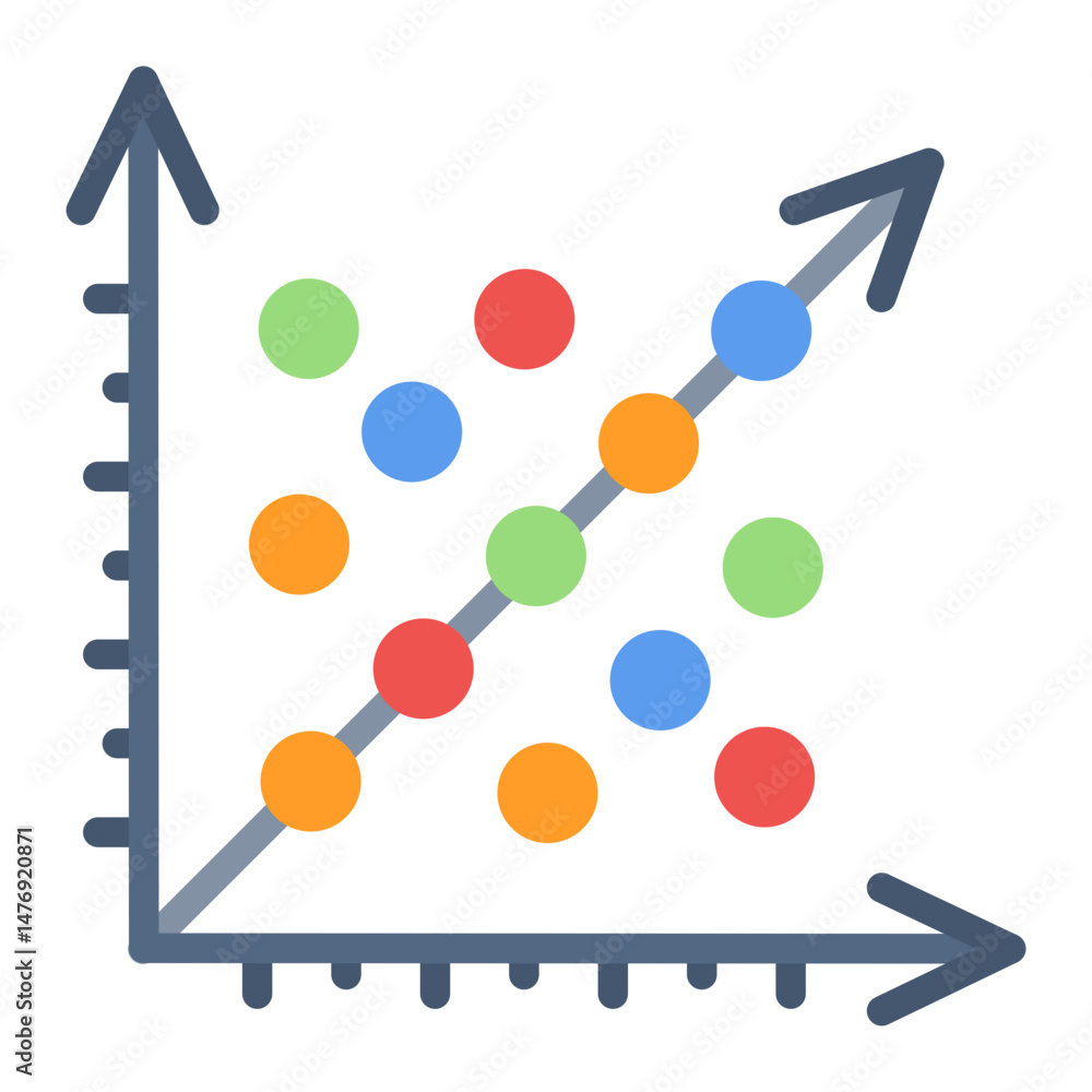 Poster regression icon vector image. can be used for data science.