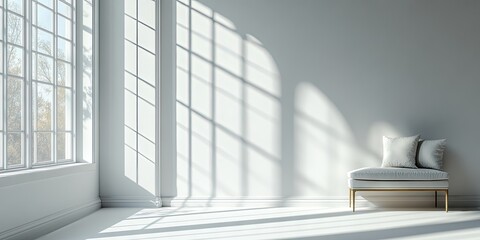 Obraz premium Sunlit interior space with modern furniture.