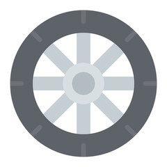 Obraz premium Flat Tire icon vector image. Can be used for Burnout.