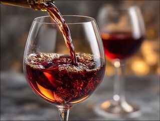 Pouring red wine into a glass (1)