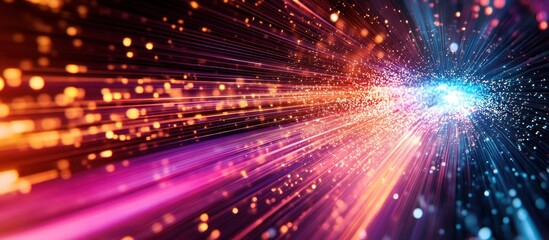 Fototapeta premium Abstract depiction of colorful light bursts emanating from a center point