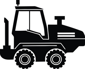 Naklejka premium bulldozer vehicle isolated icon vector illustration design black and white