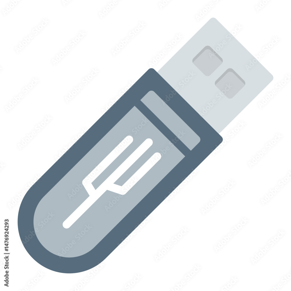 Poster usb icon vector image. can be used for 3d printing.
