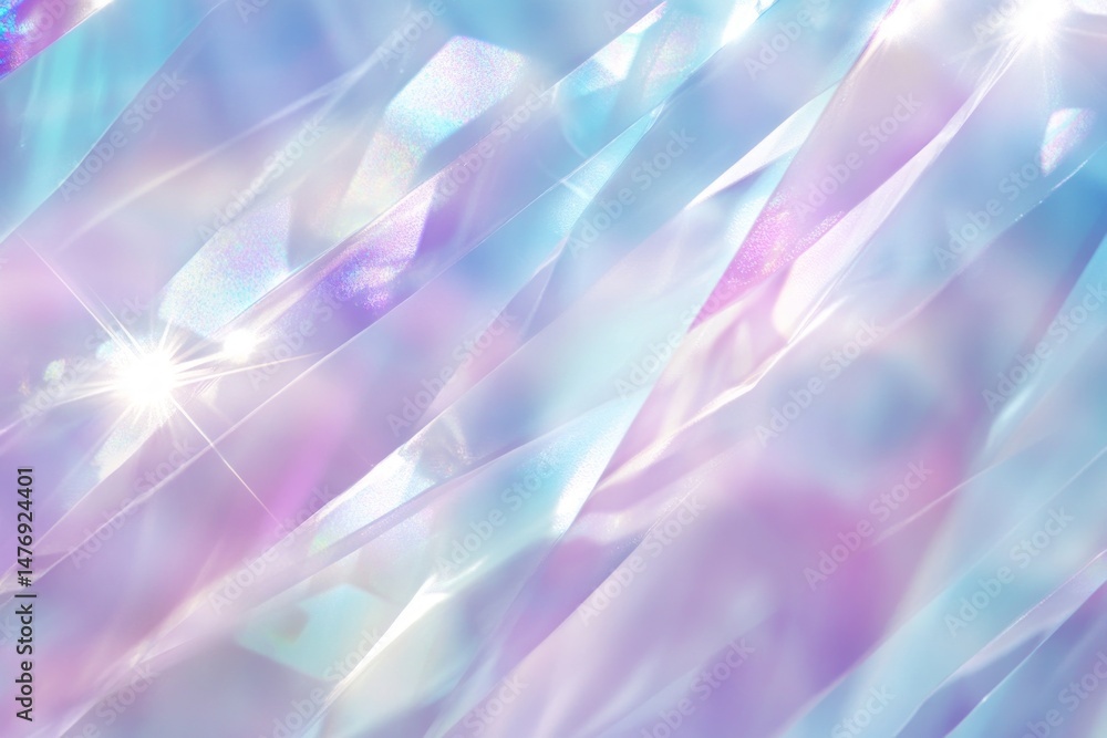 Poster abstract iridescent background texture with diagonal stripes of light and color in a shiny geometric