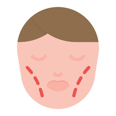 Chin Augmentation icon vector image. Can be used for Plastic and Cosmetic Surgery.