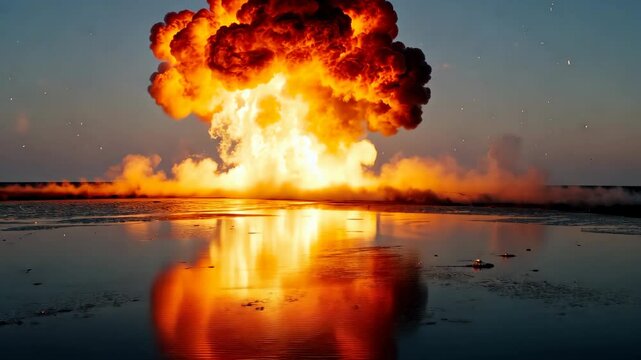 Realistic fireball explosion and blasts