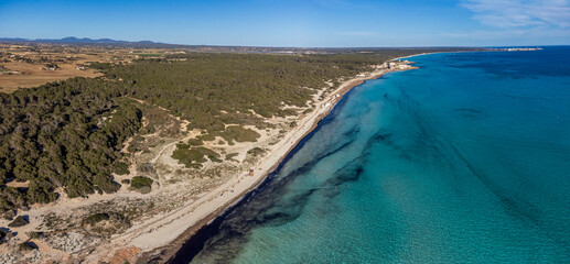Sa Rapita - Ses Covetes beach , Campos, Mallorca, Balearic Islands, Spain