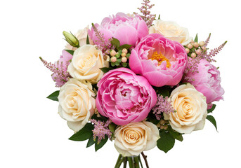 Floral arrangement of roses isolated on transparent background