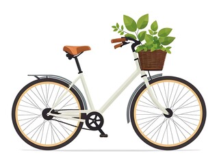 Eco Bicycle Vector – Green Transport and Lifestyle Illustration