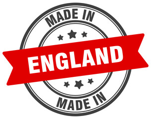 Made in England round sign. Made in England stamp.