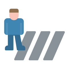 Pedestrian Crossing icon vector image. Can be used for Driving School.
