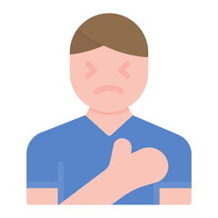 Chest Pain icon vector image. Can be used for Body Ache.