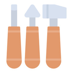 Sculpting Tools icon vector image. Can be used for Crafting.