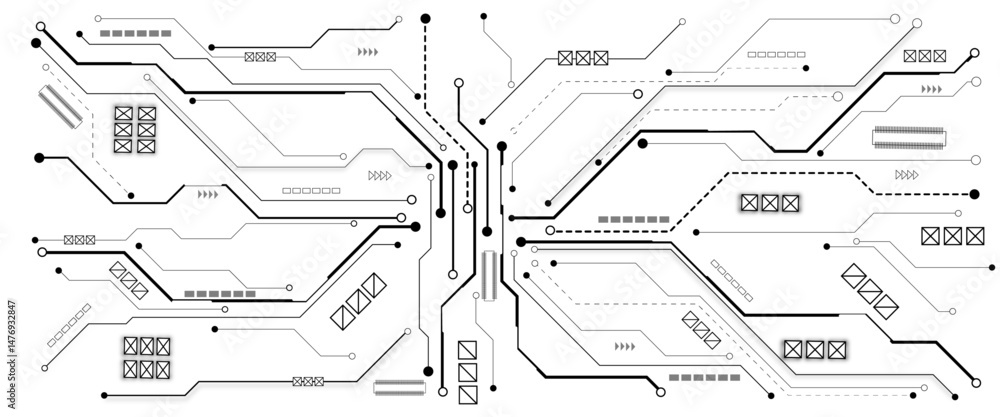 Aufkleber vector abstract technology on white background, abstract technology circuit diagram on white backgro