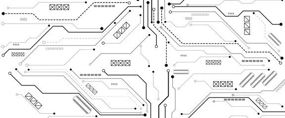 Vector abstract technology on white background, Abstract technology circuit diagram on white background.