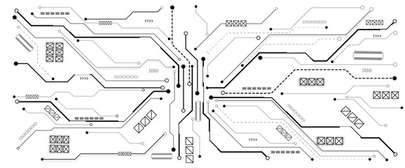 Vector abstract technology on white background, Abstract technology circuit diagram on white background.