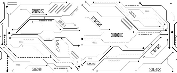 Abstract digital technology futuristic internet network speed connection white and black background. Technology background with crossed lines and dots.