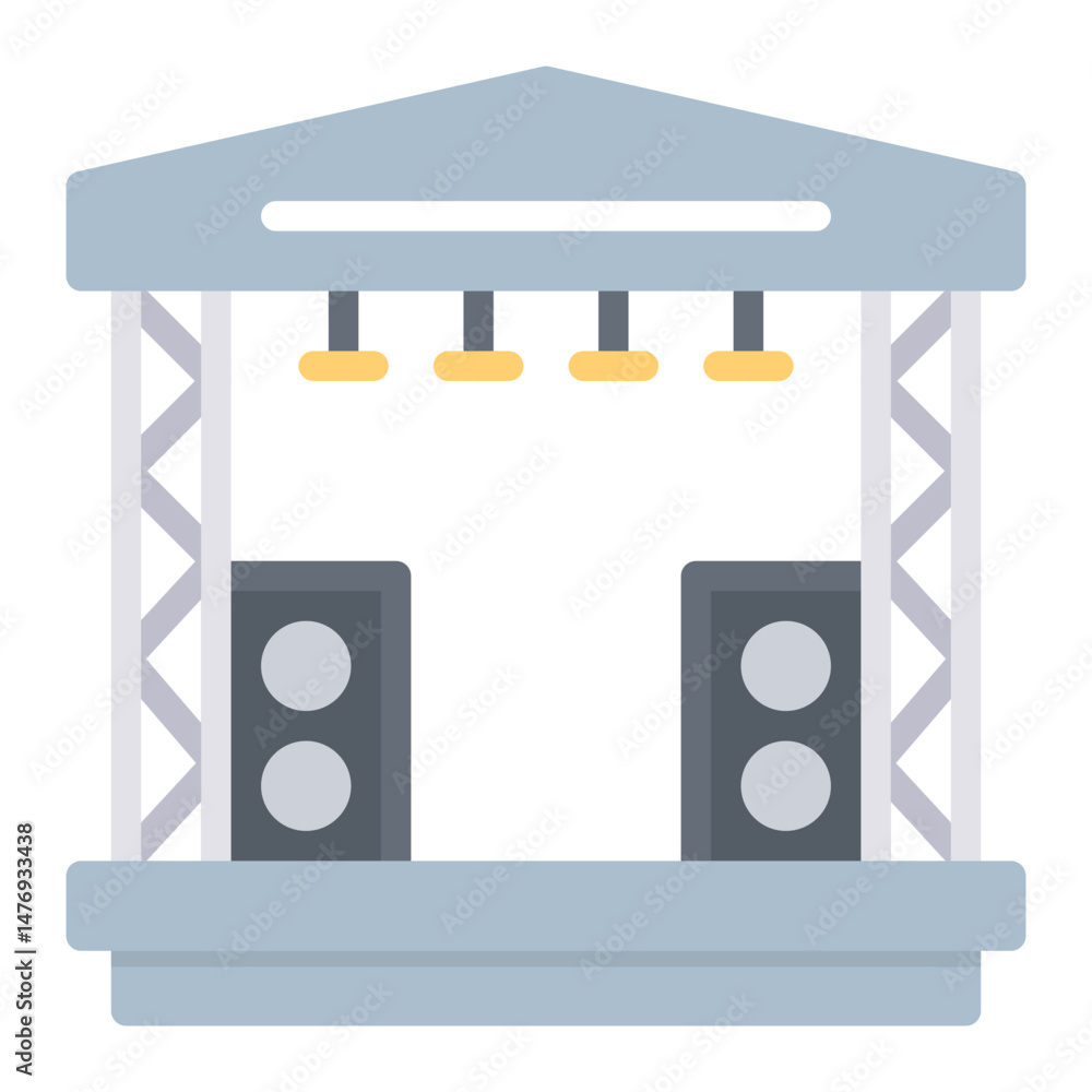 Poster stage icon vector image. can be used for rock and roll.